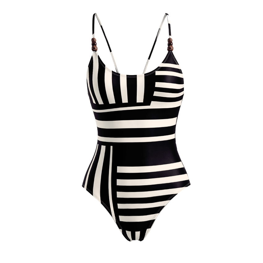 [Copy][Copy][Copy][Copy][Copy]Sling Cut Out Green Retro Printed Swimsuit Set(s)