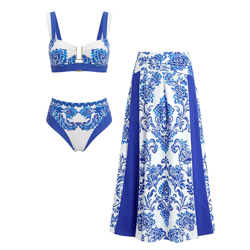 [Copy][Copy][Copy][Copy][Copy][Copy][Copy]Sling Cut Out Green Retro Printed Swimsuit Set(s)