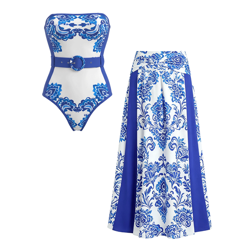 [Copy][Copy][Copy][Copy][Copy][Copy]Sling Cut Out Green Retro Printed Swimsuit Set(s)
