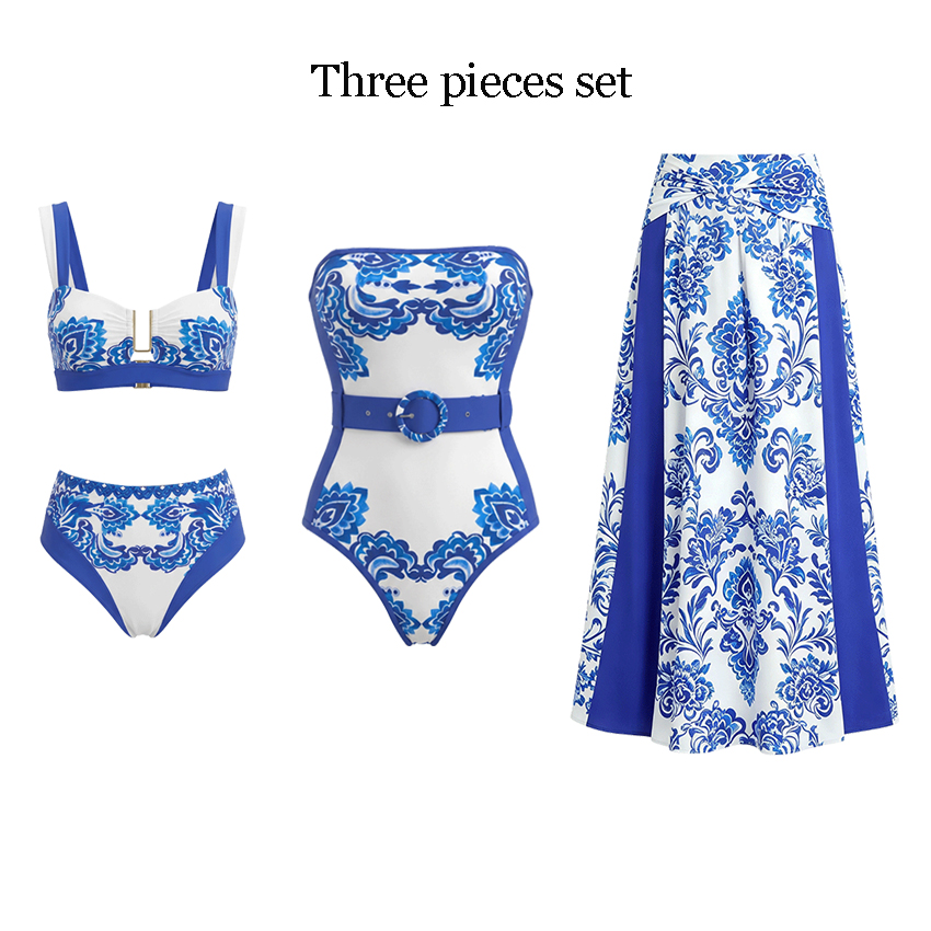 [Copy][Copy][Copy][Copy][Copy][Copy]Sling Cut Out Green Retro Printed Swimsuit Set(s)