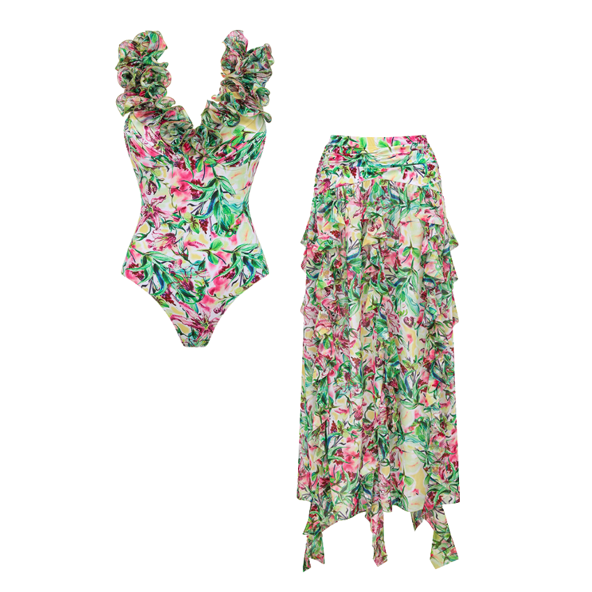 Underwire Lily Print Swimsuit Set(s)