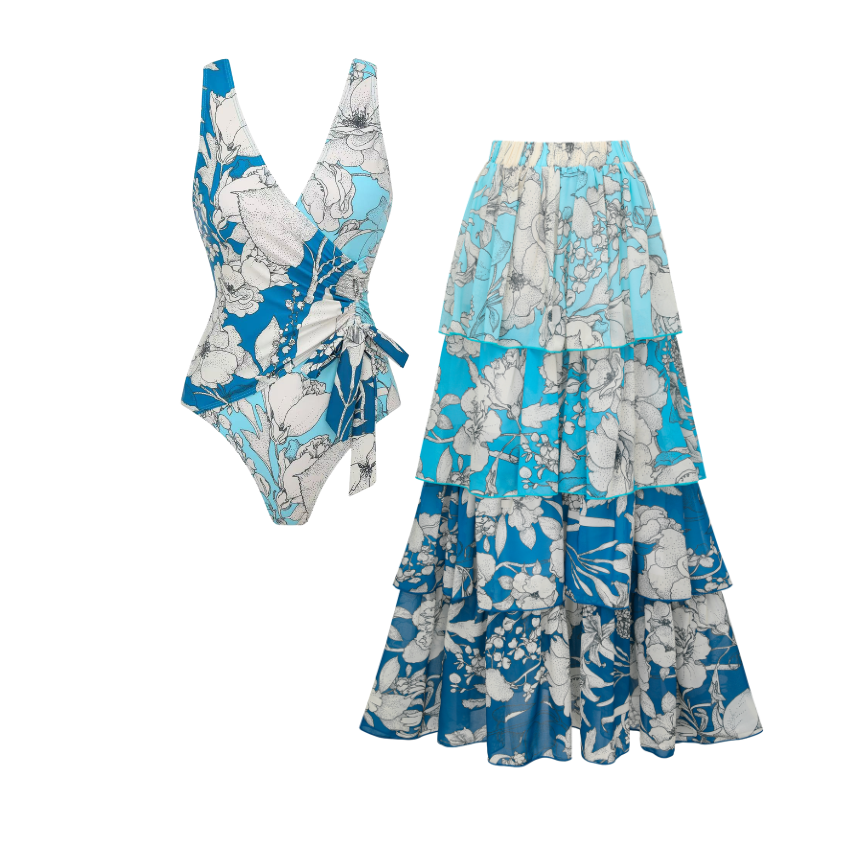 Blue Tropic Bloom Swimsuit Set(s)