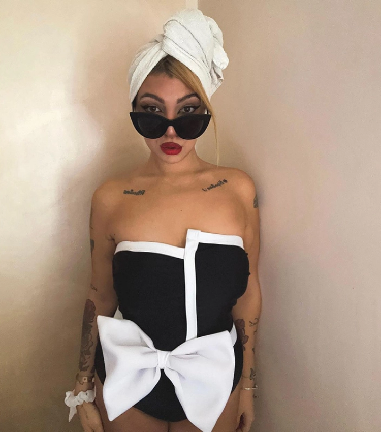 Off Shoulder Bow Tie One Piece Swimsuit and Skirt Flaxmaker