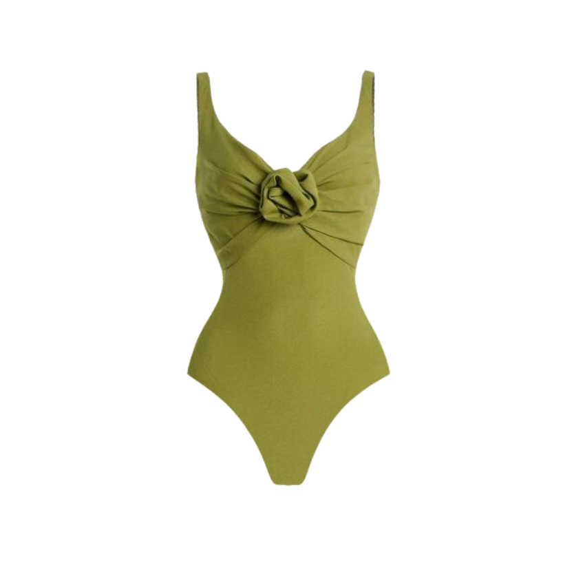 [Copy][Copy][Copy]V-neck O Ring Decoration Printed Swimsuit Set(s)