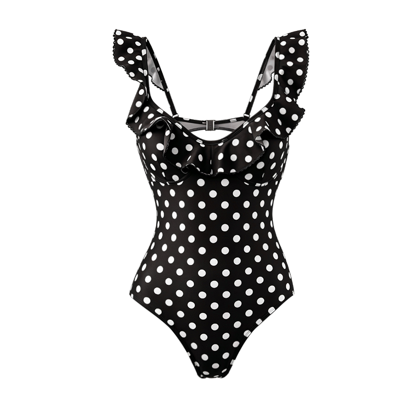 Ruffle Polka Dots Printed Swimsuit Set(s)