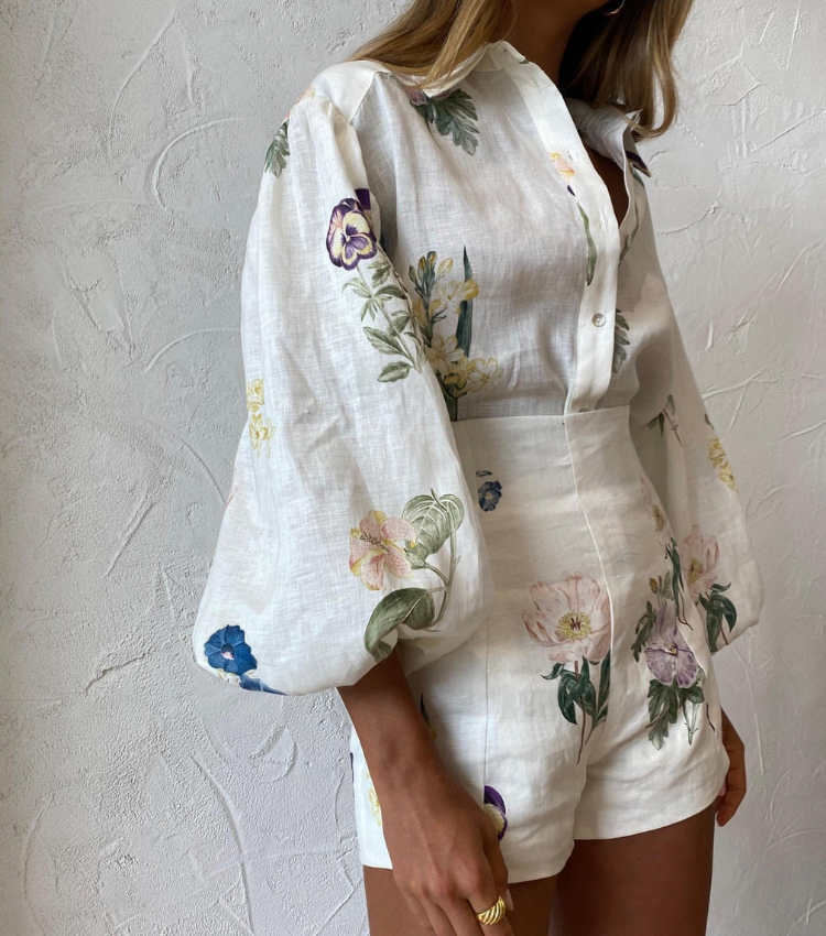 Vacation Printed Shirt and Shorts Set