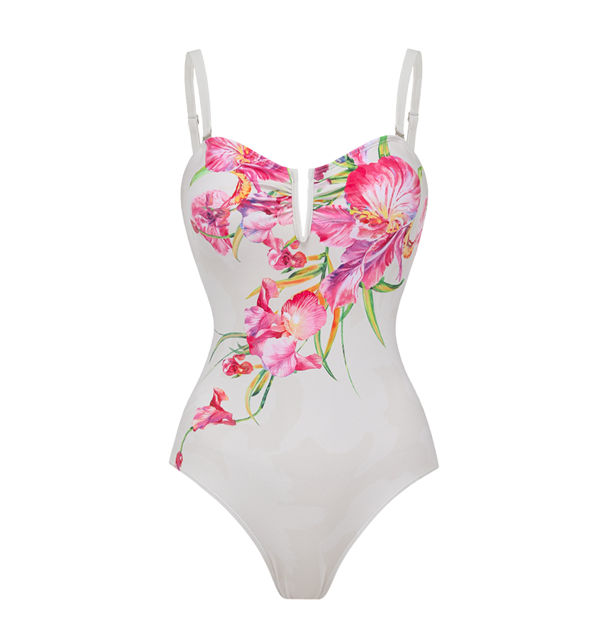 Hot Pink Flower Print Swimsuit Set(s)