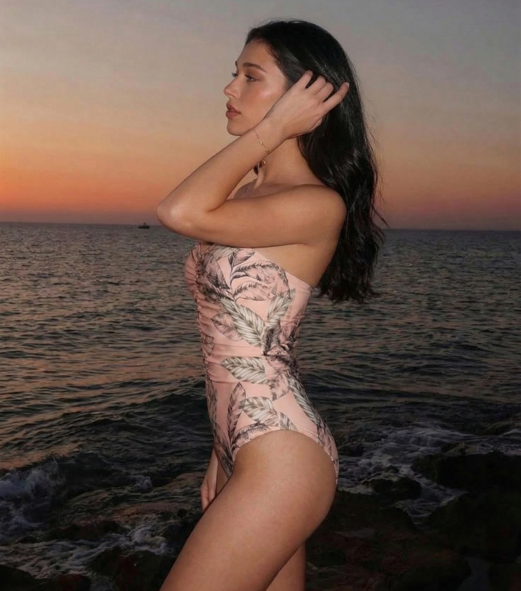 Blush Palm Sketch Print Swimsuit Set(s)