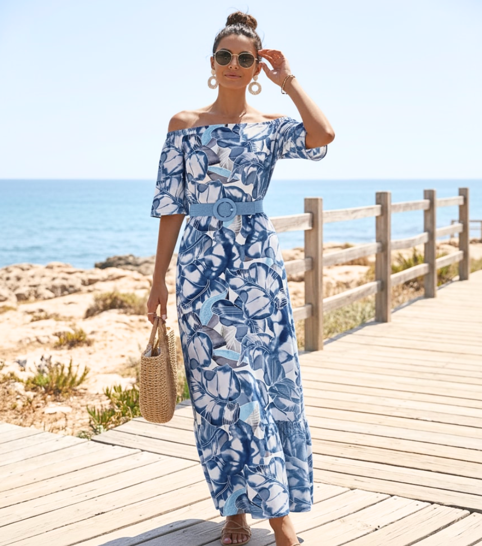[Copy][Copy][Copy][Copy]Navy Floral Wrap Midi Dress