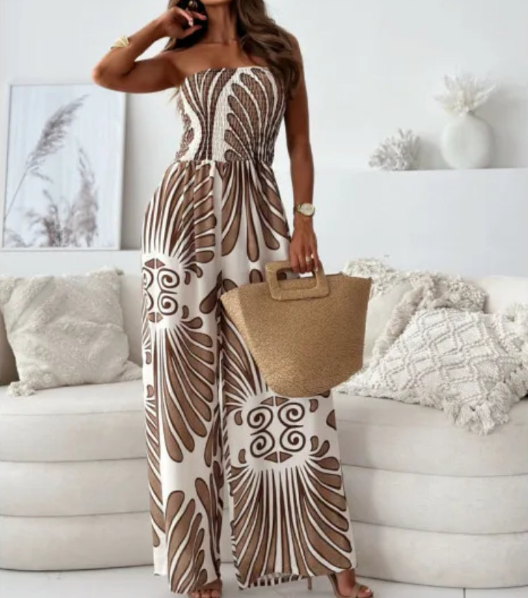 Bandeau Printed Jumpsuit