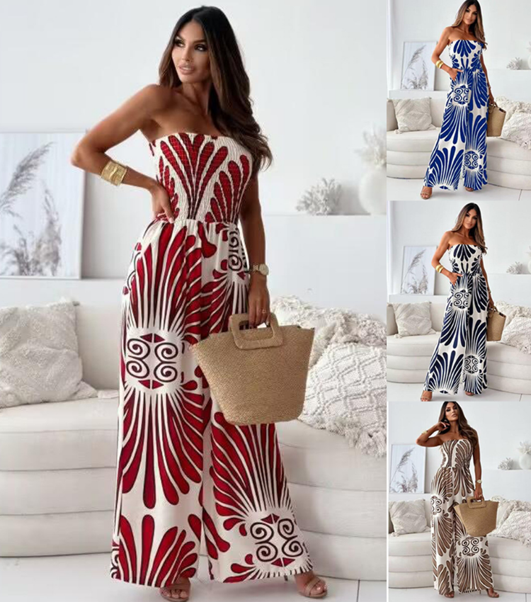 Bandeau Printed Jumpsuit