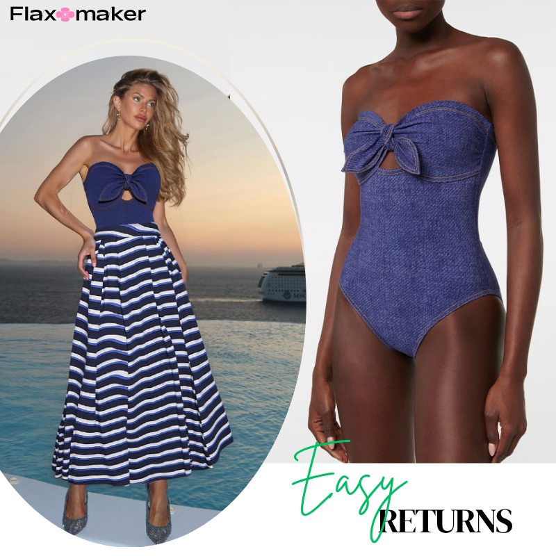 Bowknot Bandeau One Piece Swimsuit and Skirt Flaxmaker