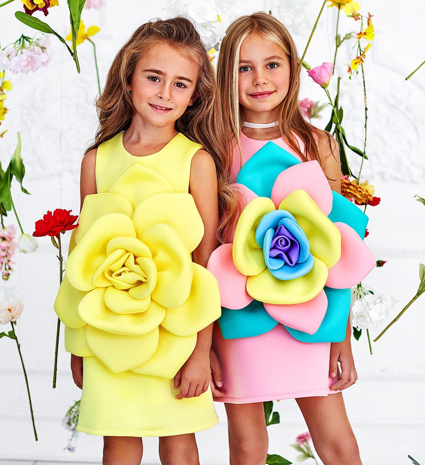 3D Colorful Floral Sleeveless Dress