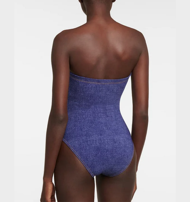 Bowknot Bandeau One Piece Swimsuit and Skirt Flaxmaker