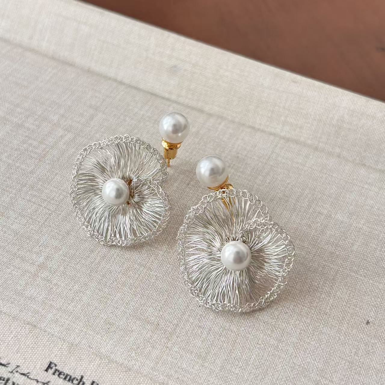 Hand-woven Flower Earrings