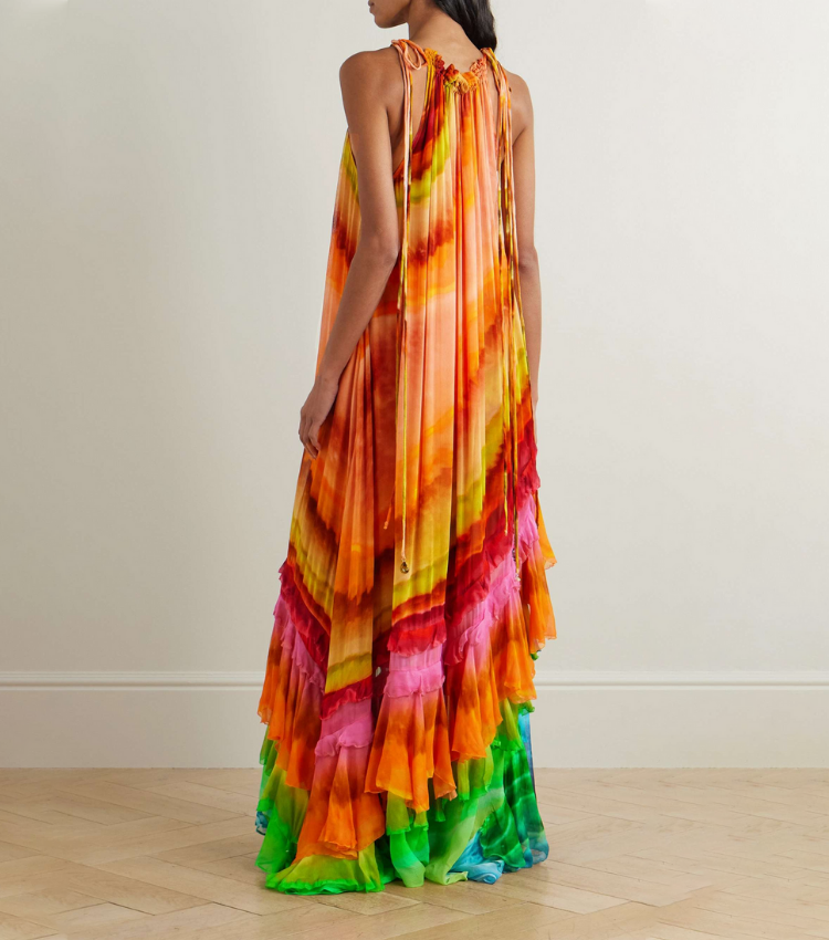 Ombre Print Halter Dress