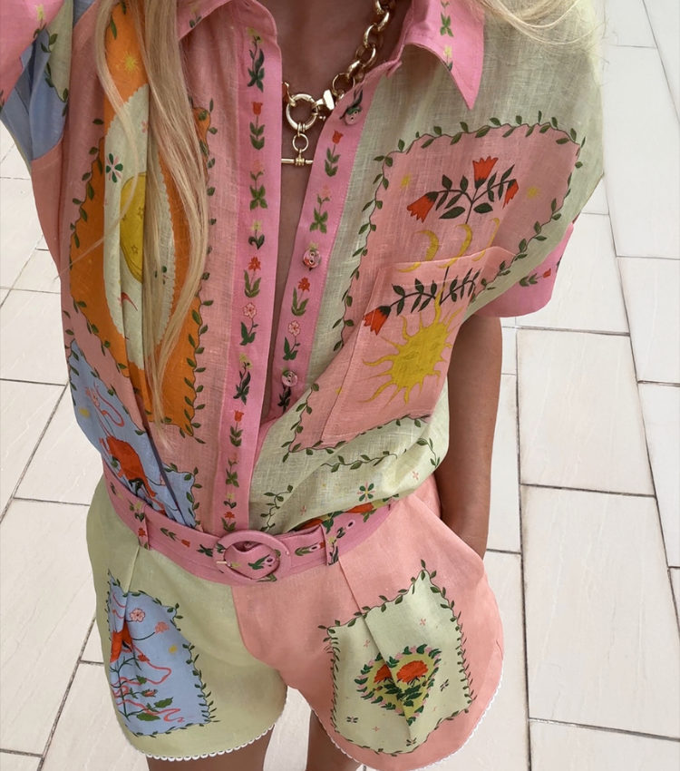 Casual Printed Shirt and Shorts