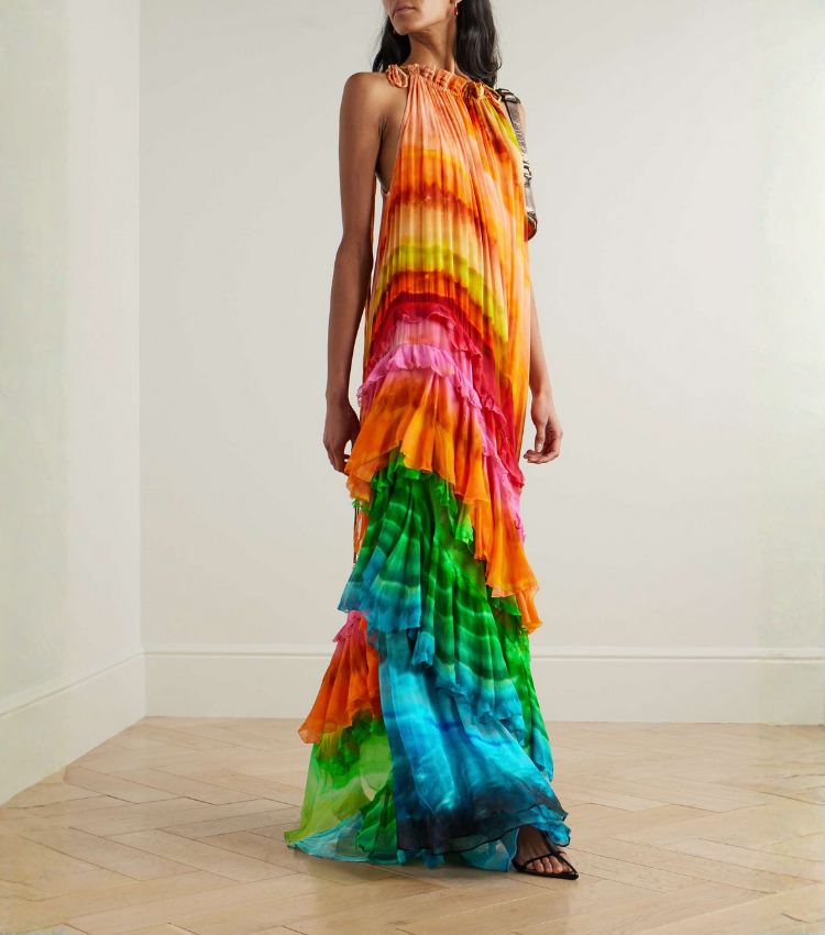 Ombre Print Halter Dress