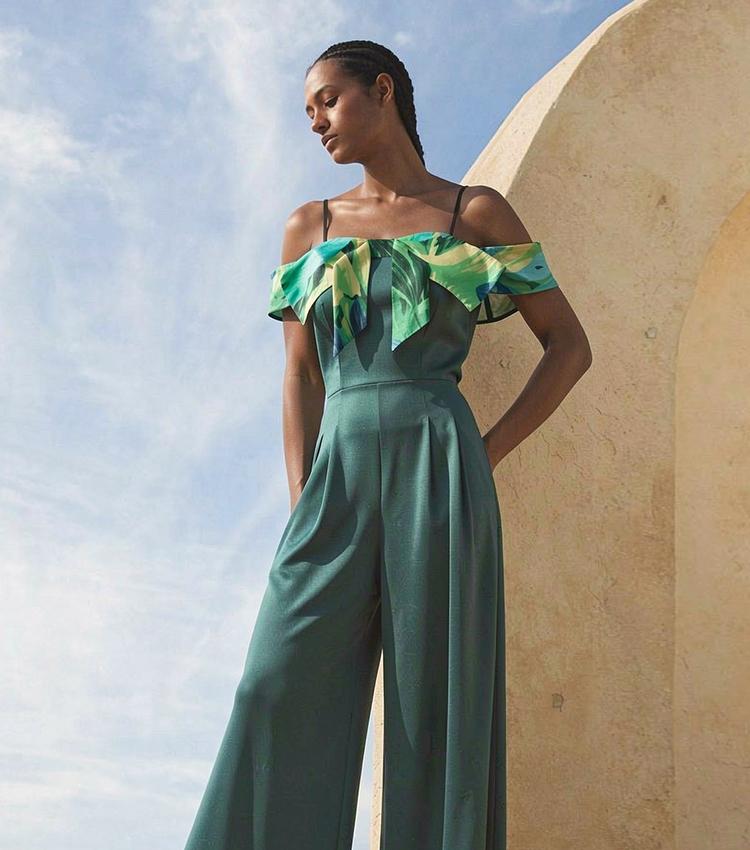 Printed Wide-Leg Jumpsuit