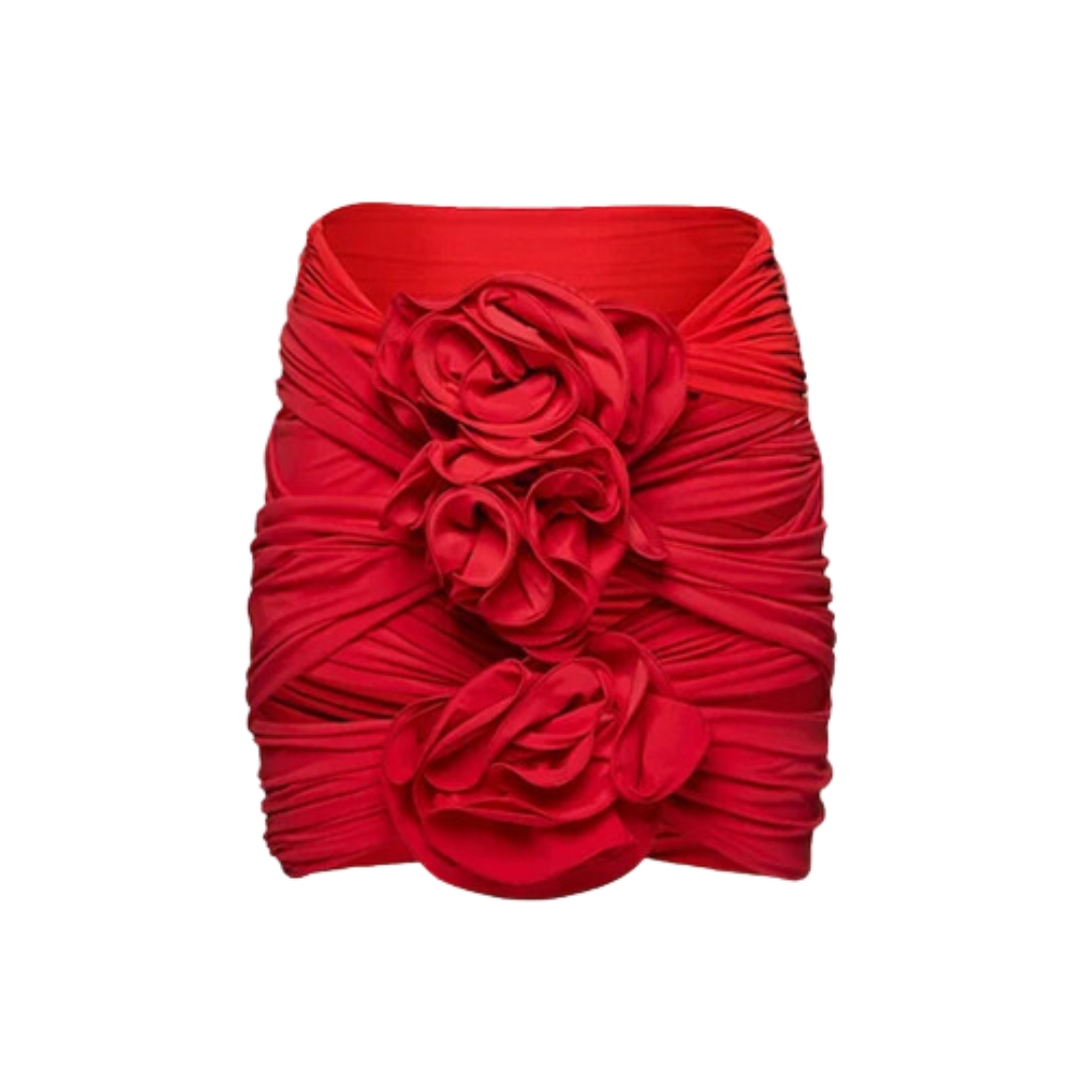 3D Flower Cutout One Piece Swimsuit and Skirt Flaxmaker