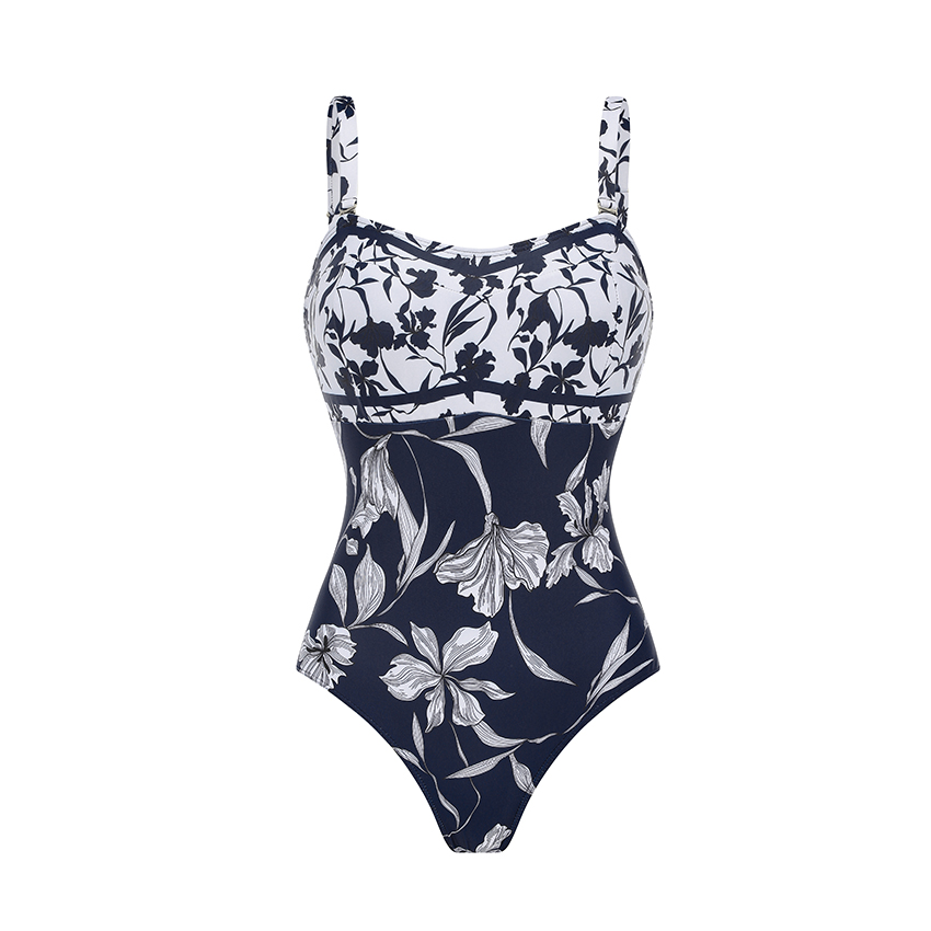 [Copy][Copy]V Neck Ruffle Green Retro Printed Swimsuit Set(s)