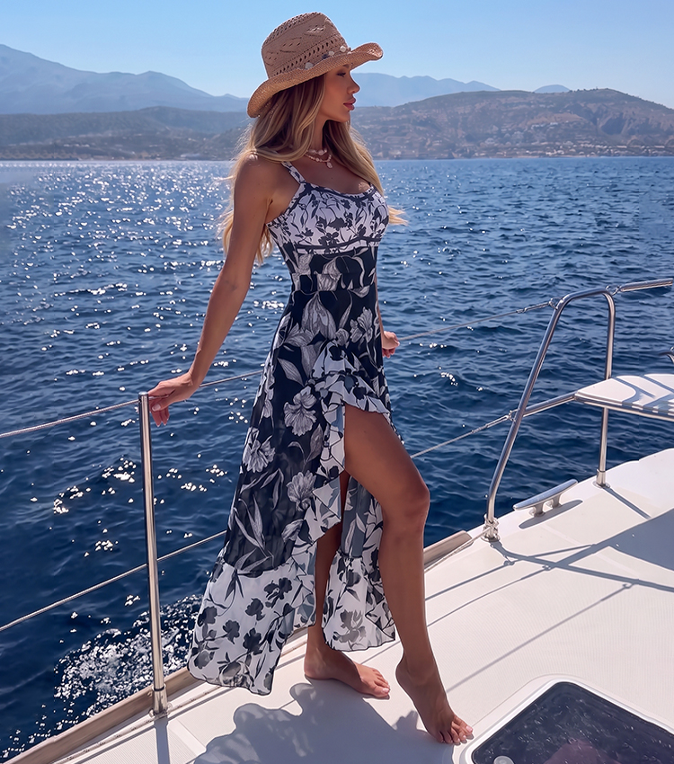 Sling Blue Iris Printed Swimsuit Set(s)