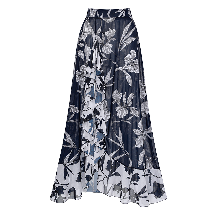 [Copy][Copy][Copy][Copy]V Neck Ruffle Green Retro Printed Swimsuit Set(s)