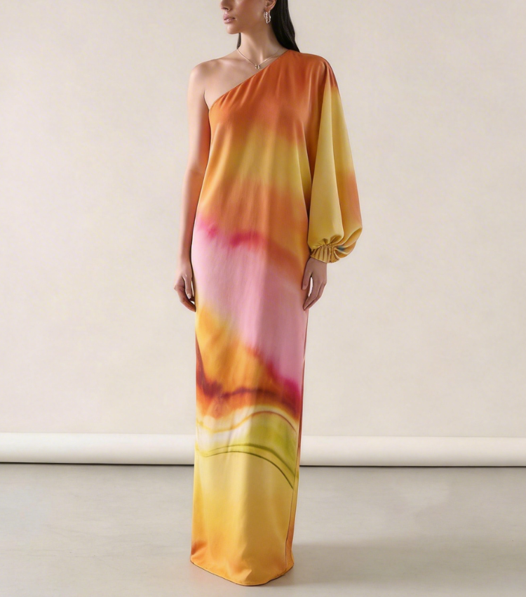 Aureate Blush One-Shoulder Dress