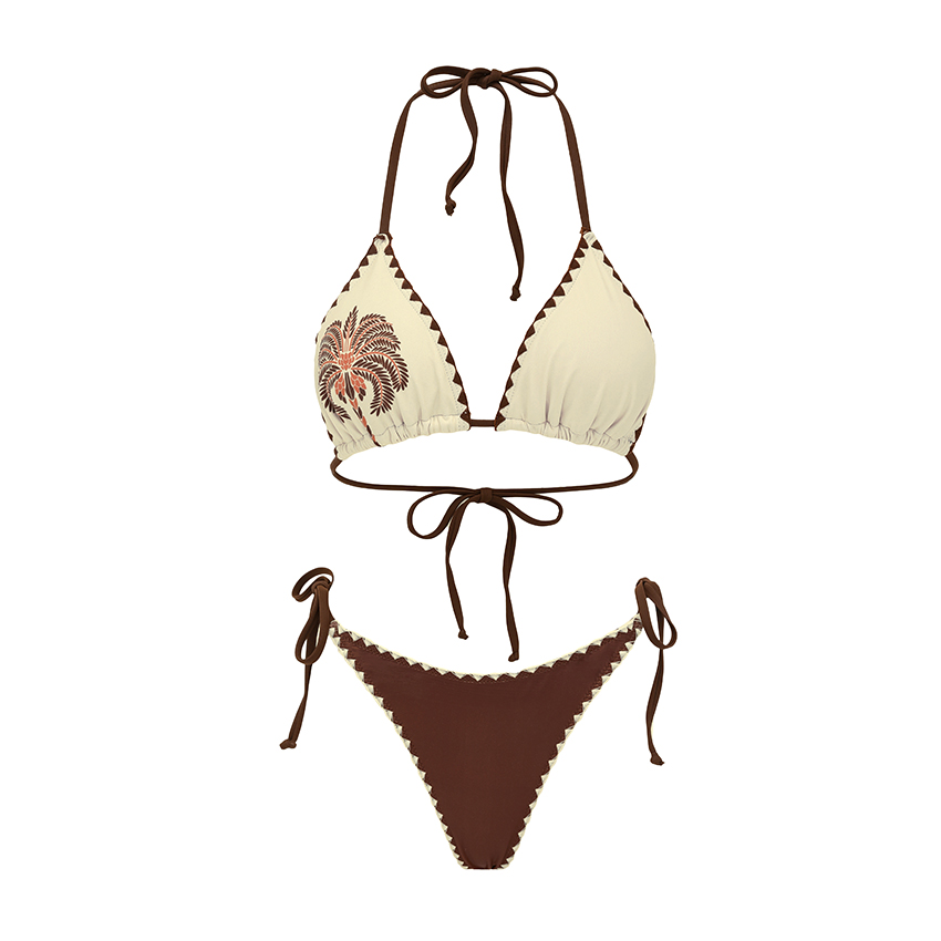 Halter Neck Sexy Bikini Coconut Tree Swimsuit Set(s)