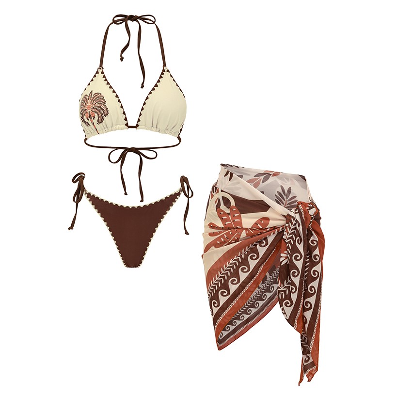 Halter Neck Sexy Bikini Coconut Tree Swimsuit Set(s)