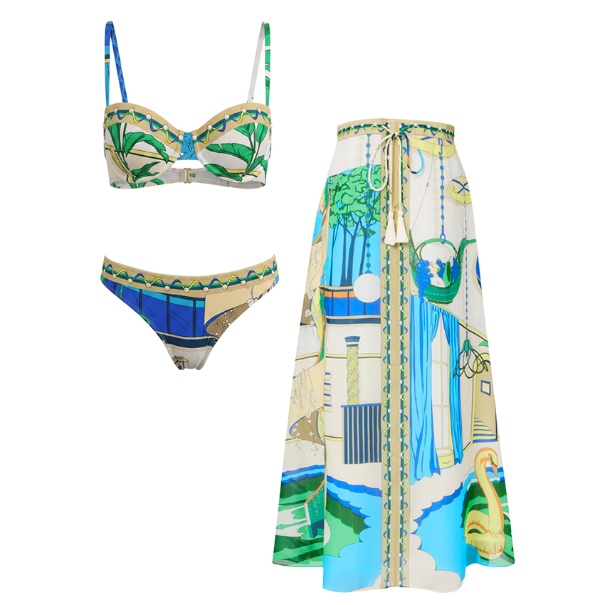 [Copy][Copy][Copy][Copy]Sling Blue Iris Printed Swimsuit Set(s)