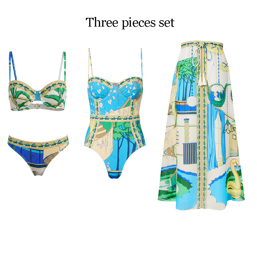 [Copy][Copy][Copy][Copy]Sling Blue Iris Printed Swimsuit Set(s)