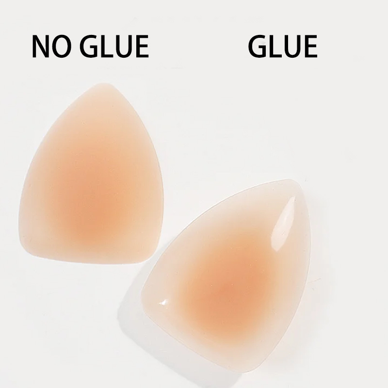Triangular glue-free self-adhesive swimsuit invisible anti-bump silicone breast patch