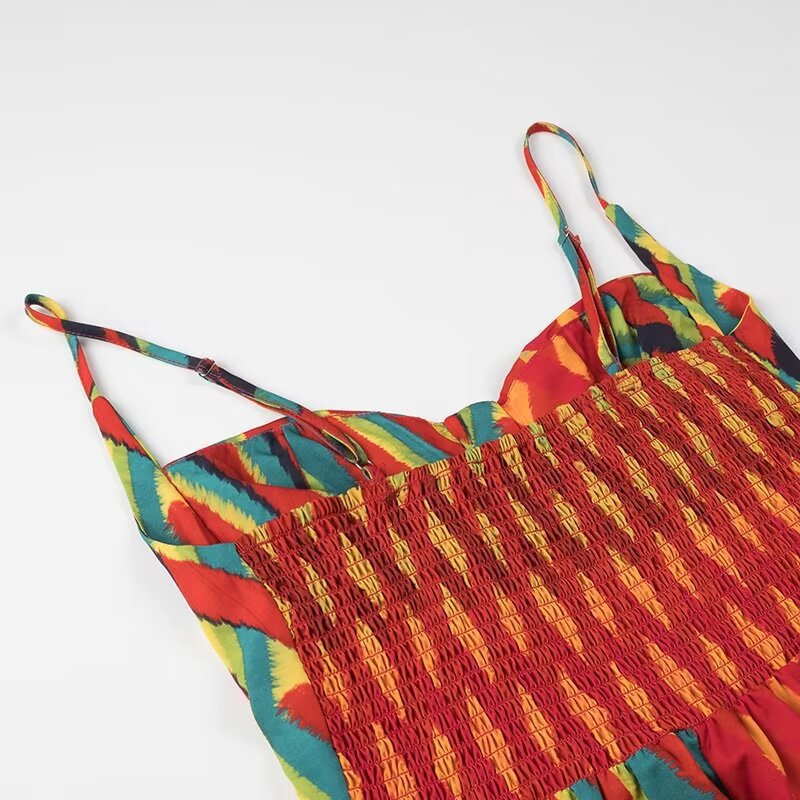 Sling Backless Printed Dress