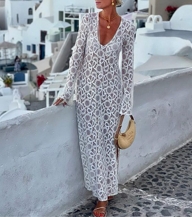 Vacation See Through Slit Dress