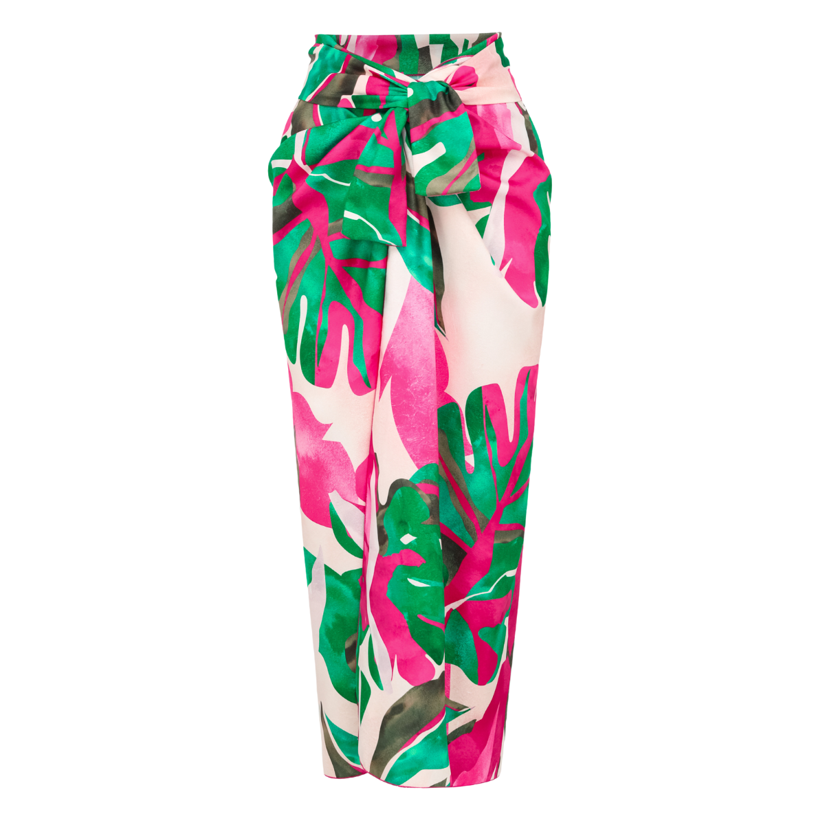 Abstract Rose Red Contrast Print Long sleeve  One Piece Swimsuit and Skirt