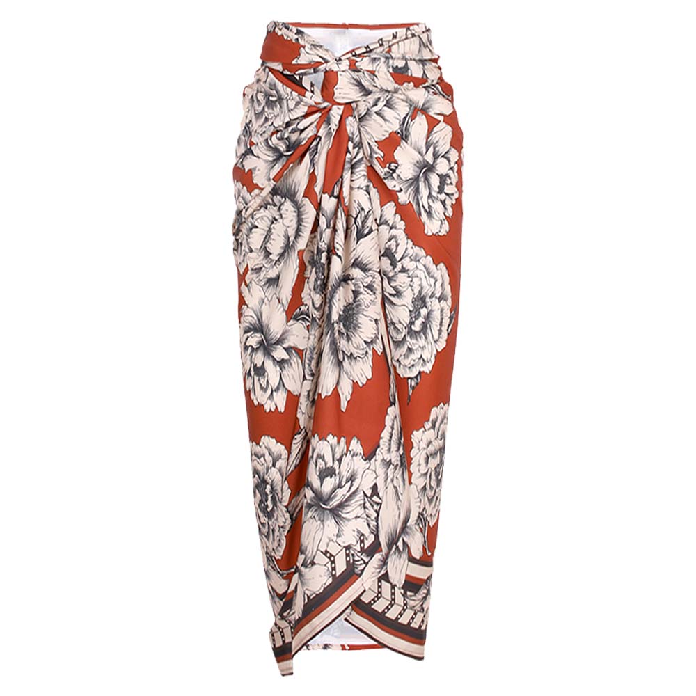 Peony Printed One Piece Swimsuit and Sarong