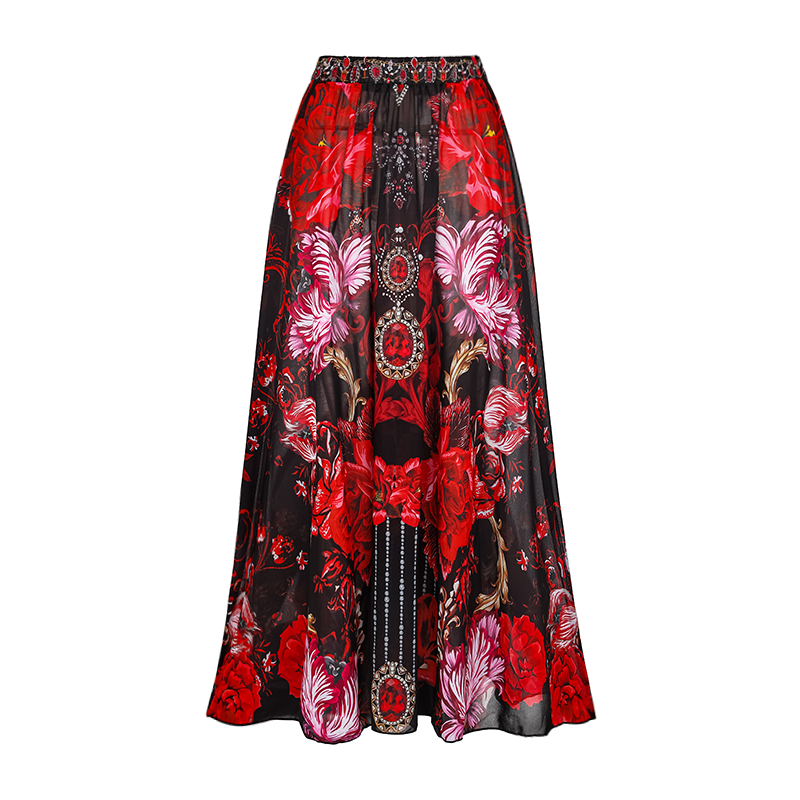 Bowknot Tie-shoulder One Piece Swimsuit and Skirt Flaxmaker