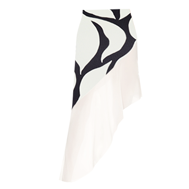 Ruffle One Shoulder One Piece Swimsuit and Skirt Flaxmaker