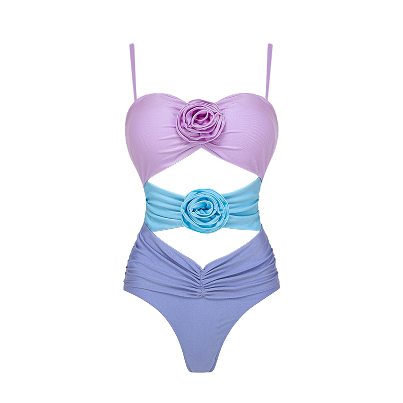 Removable Shoulder Strap Sling Cut Out One Piece Swimsuit and Skirt