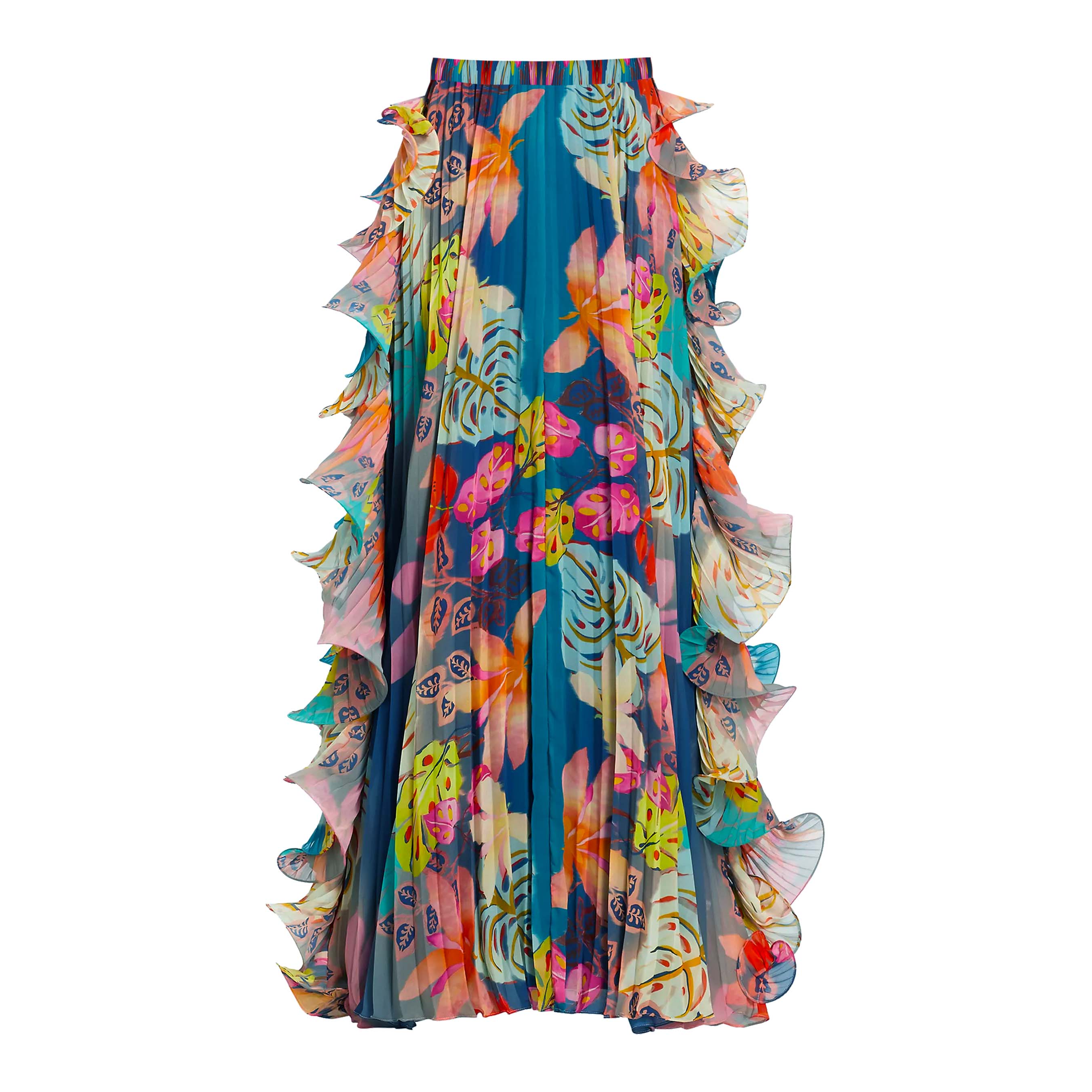 Flowers Printed One Piece Swimsuit and Skirt