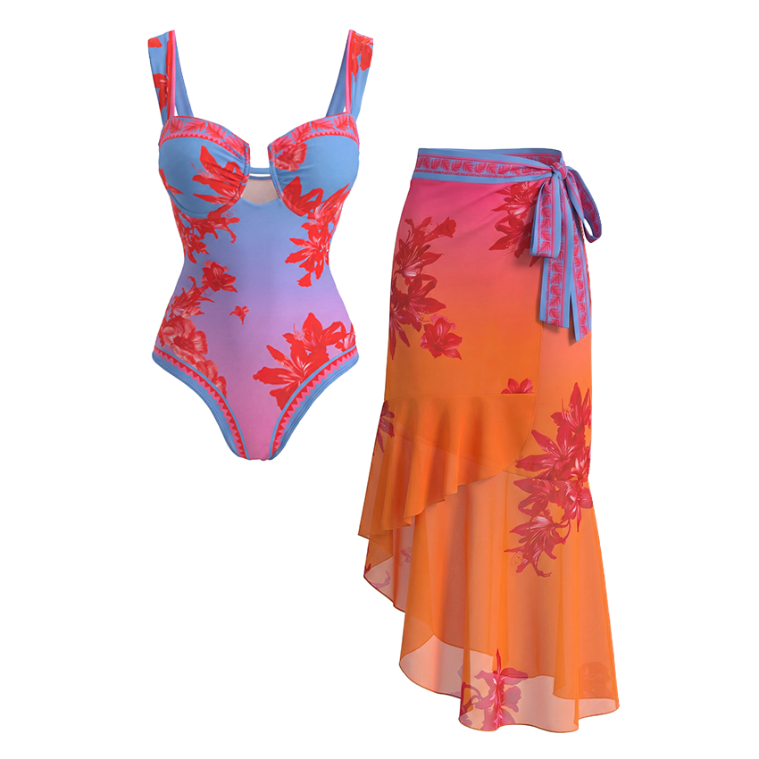 [Copy]Green Loral Slim & Sculpt Swimsuit Set(s)