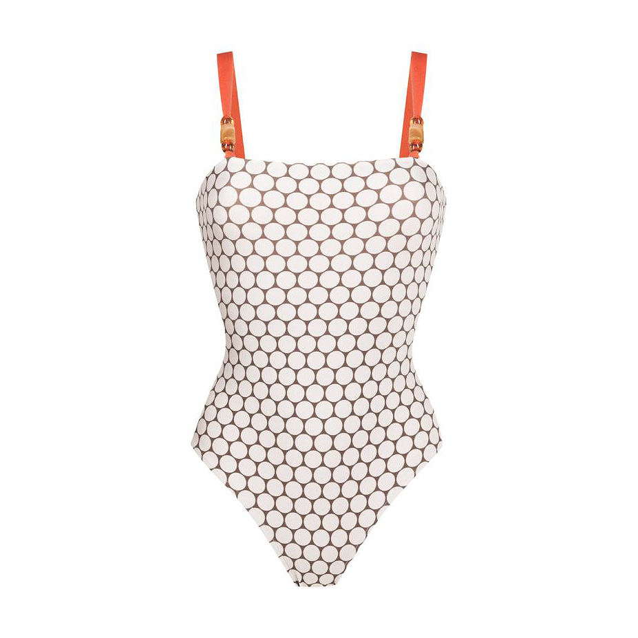 Reversible Graphic Printed Beaded One Piece Swimsuit and Sarong Flaxmaker