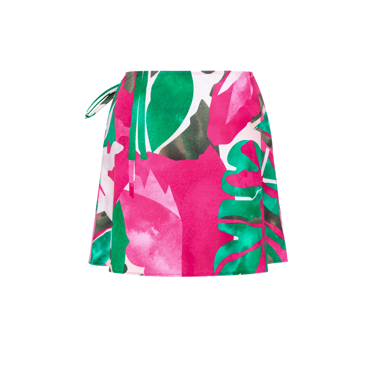 Abstract Rose Red Contrast Print Long sleeve  One Piece Swimsuit and Skirt