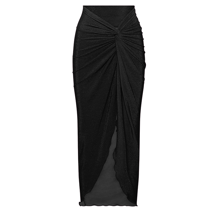 Button Detail Black and White High Waist Bikini Swimsuit Flaxmaker