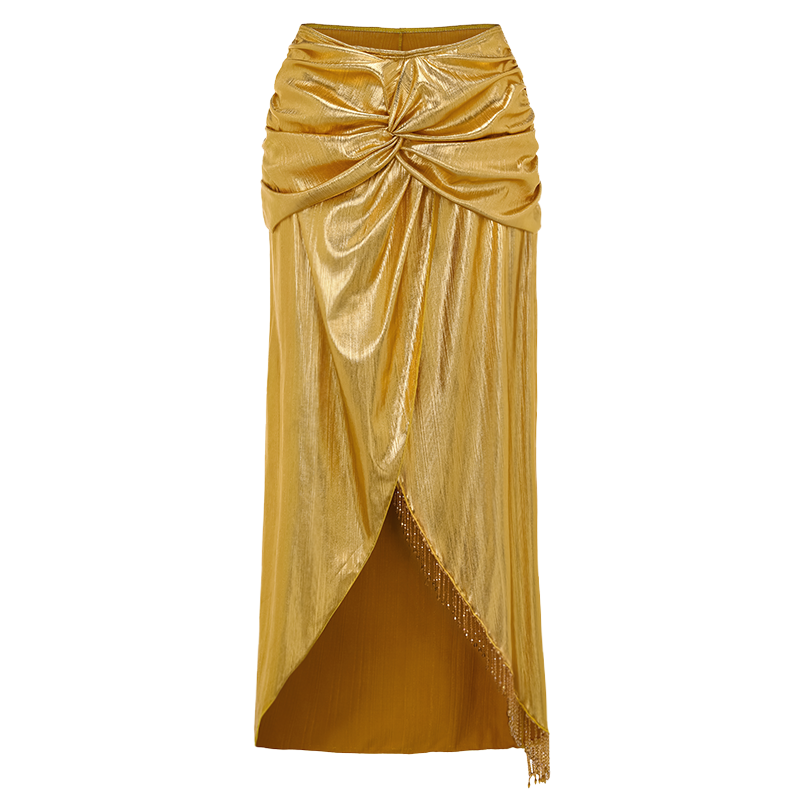 3D Flower Golden Fabric One Piece Swimsuit and Skirt Flaxmaker