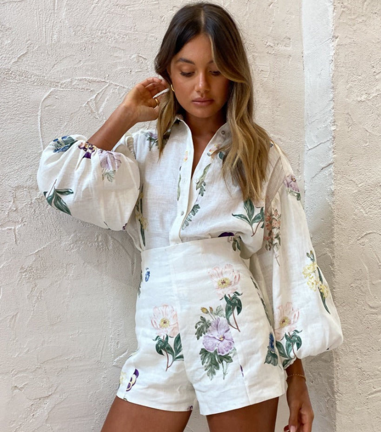Vacation Printed Shirt and Shorts Set