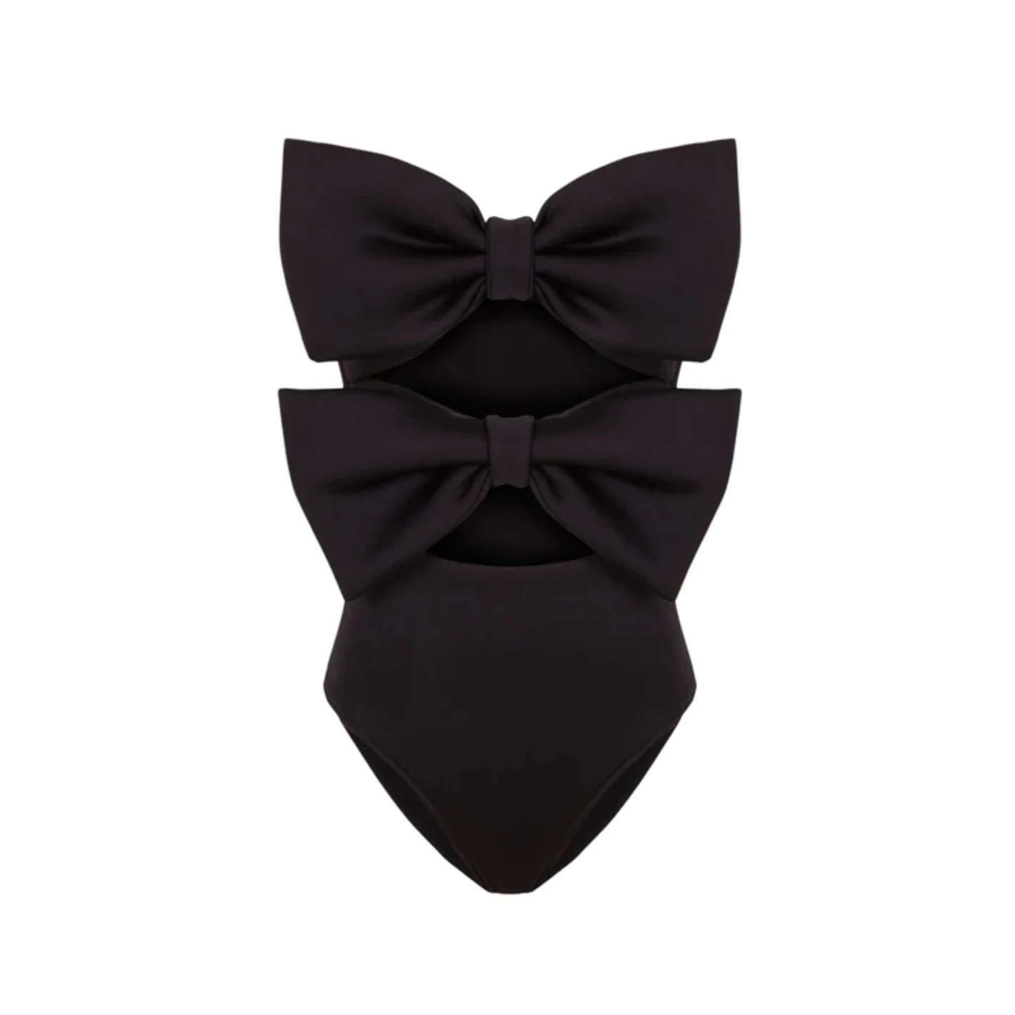 Bandeau Bowknot Cutout One Piece Swimsuit and Skirt