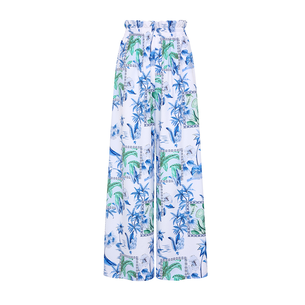 Sling Ruffle Printed  High Waist Bikini Swimsuit and Skirt