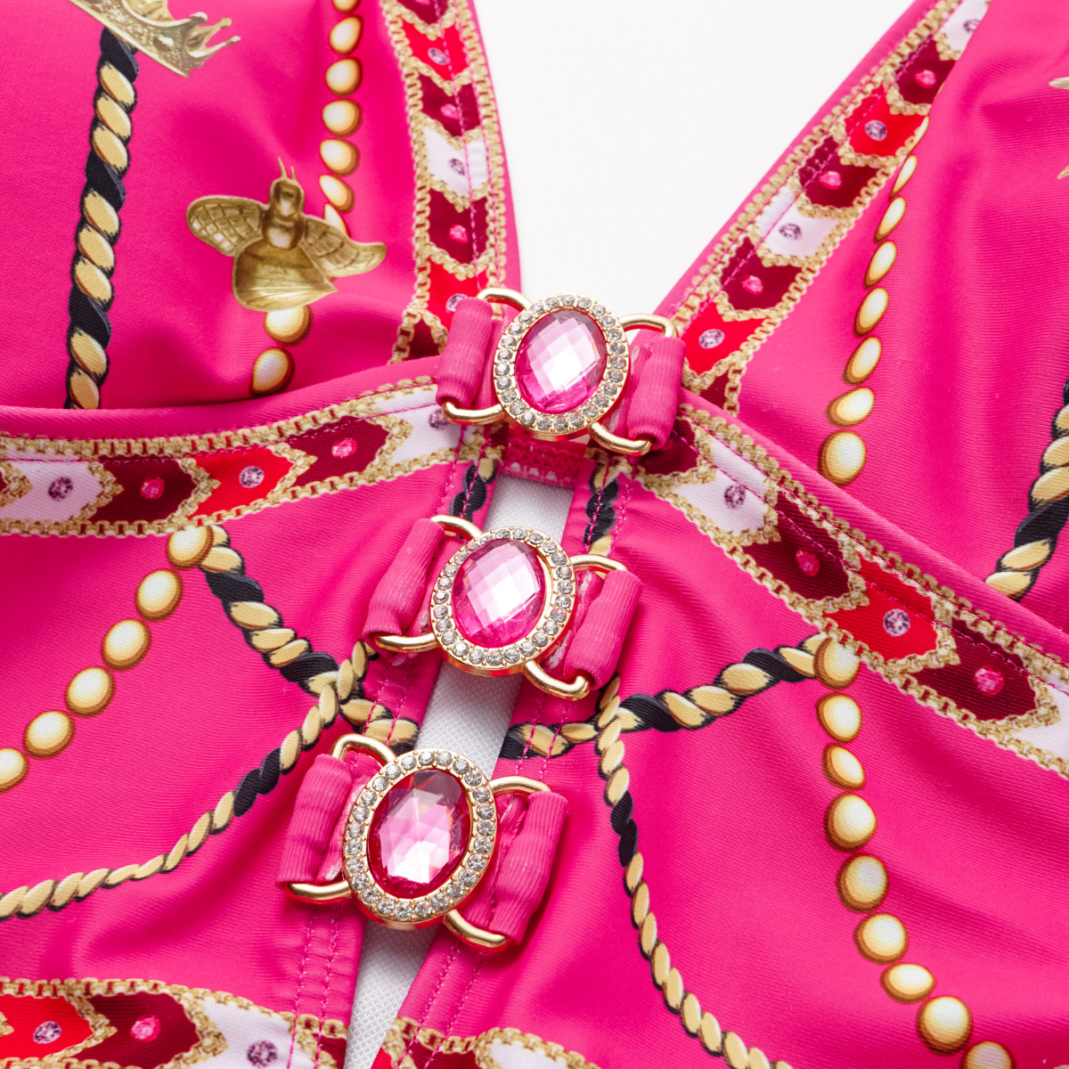 Hollow Metallic Pattern Printing One Piece Swimsuit and Skirt